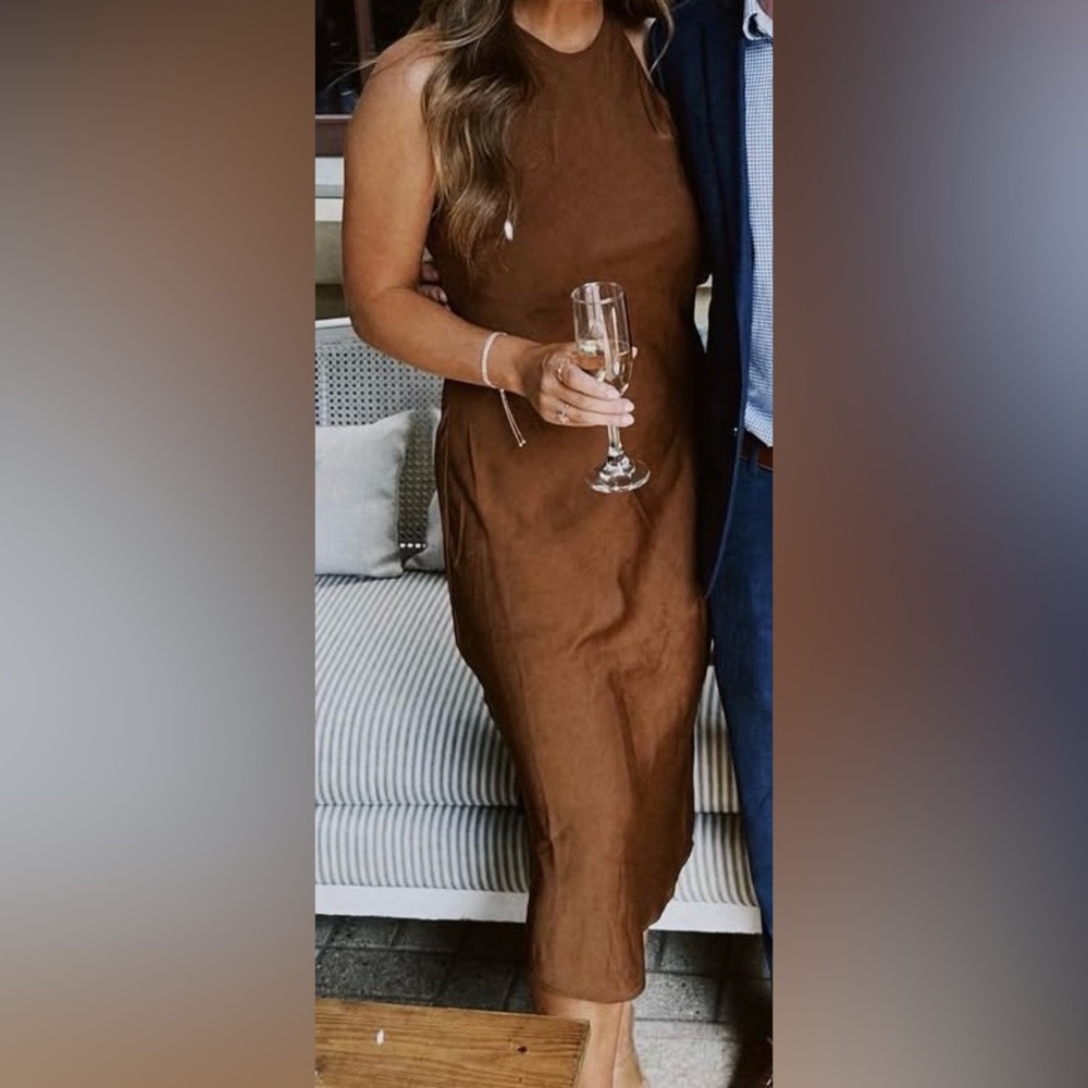 a new day Chocolate Brown Midi Dress